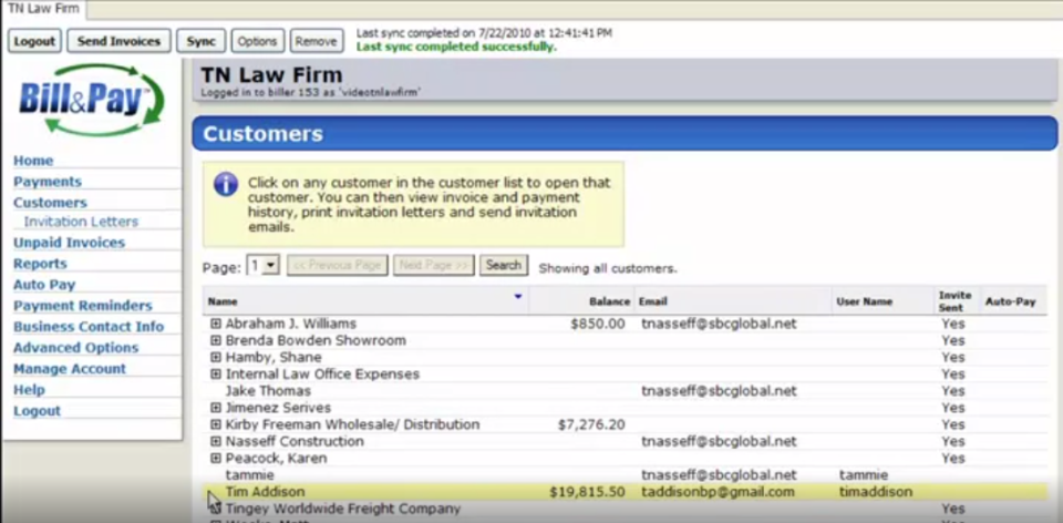 screenshot of Bill & Pay